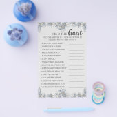 ゲストグレーフローラブライダルシャワーゲームカード チラシ (シングル)