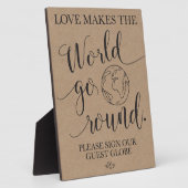 ゲストグローブ結婚のテーブル記号 フォトプラーク (側面)