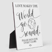 ゲストグローブ結婚のテーブル記号 フォトプラーク (側面)