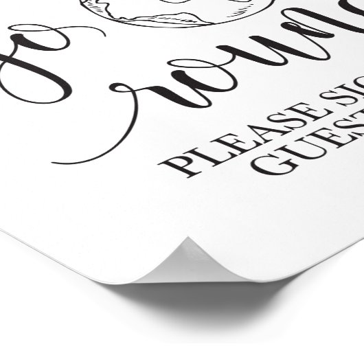 ゲストグローブ結婚のテーブル記号 ポスター (角)