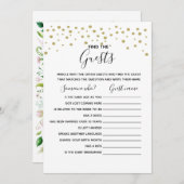 ゲストゲームのウェディングシャワーゲーム 招待状 (正面/裏面)