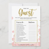 ゲストゲームの検索 |金ゴールドとピンクのブライダルシャワー (正面)