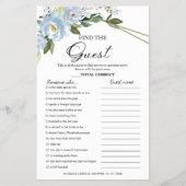 ゲストゲームダスティブルーブライダルシャワー チラシ (正面)