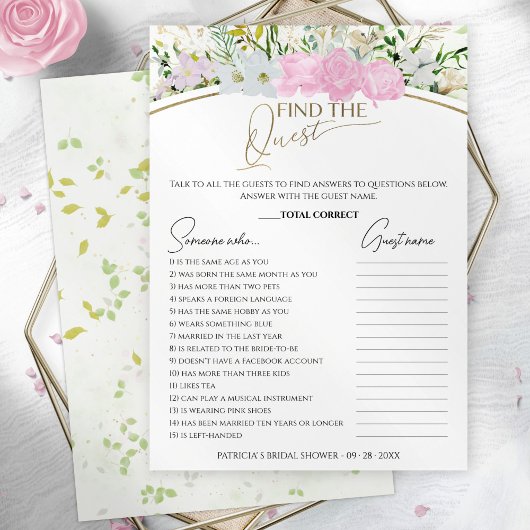 ゲストゲームワイルドフラワーブライダルシャワーカードの検索 招待状