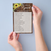 ゲストサンフラワーズブライダルシャワーゲームカードの検索 チラシ (ハンドル)