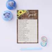 ゲストサンフラワーズブライダルシャワーゲームカードの検索 チラシ (シングル)