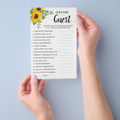 ゲストサンフラワーズブライダルシャワーゲームカードの検索 チラシ (ハンドル)