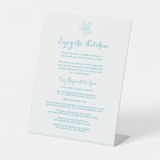 ゲストザキ楽しむッチンスターフィッシュビーチハウスアクア 台座サイン (正面)