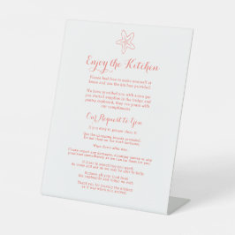 ゲストザ楽しむキッチンヒトデビーチハウスサンゴ 台座サイン