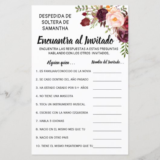 ゲストシャワー英語ゲームを見スペインのつける (裏面)