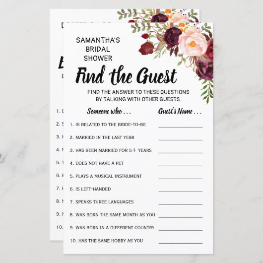 ゲストシャワー英語ゲームを見スペインのつける (正面/裏面)