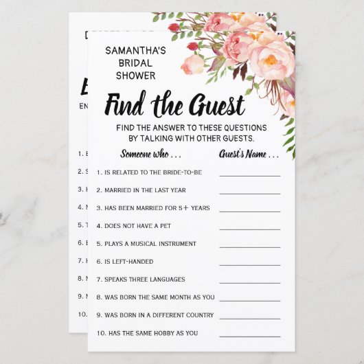 ゲストシャワー英語ゲームを見スペインのつける (正面/裏面)