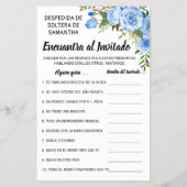 ゲストシャワー英語ゲームスペインのカードを見つける チラシ (裏面)