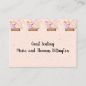 ゲストシーティングカード名の追加ピーチフラワー エンクロージャーカード (正面)