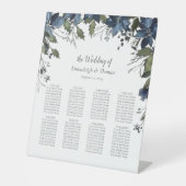 ゲストシーティンググラフポインセチアフローラネイビーブルー 台座サイン (正面)