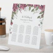 ゲストシーティングチャートポインセチアフローラ緋色 台座サイン (インサイチュ)