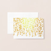 ゲストシーティング座席表金ゴールドグリーンリー 箔カード (裏面封筒付き)