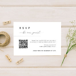 ゲストスクリプトシンプルのミニマルQRコ結婚ード 出欠カード