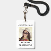 ゲストスピーカーイベント 写真付きID証明 バッジ (正面（ネックストラップ付）)