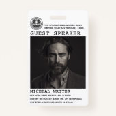 ゲストスピーカー作家イベントロゴQRコードフォトID バッジ (正面)