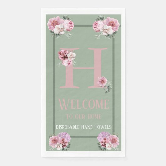 ゲストタオル使い捨て春はこちらパーソナライズされた (正面)