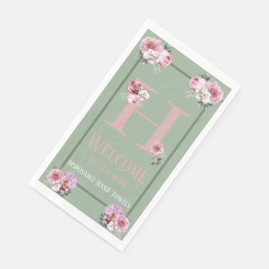 ゲストタオル使い捨て春はこちらパーソナライズされた (コーナー)