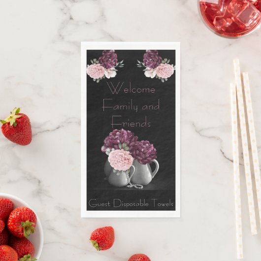 ゲストタオル使い捨て牡丹ウェルカムファム&フロント (インサイチュ)