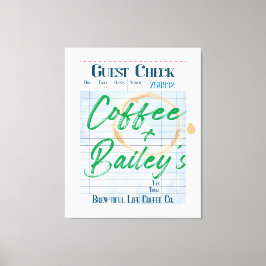 ゲストチェックアートコーヒーショップドリンク注文レシート キャンバスプリント