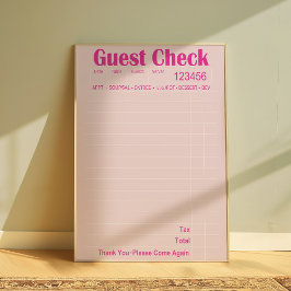 ゲストチェックウォールアート、キッチンエステティックアート、ピンク ポスター