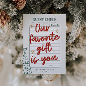 ゲストチェックファミリーフォトクリスマス シーズンカード