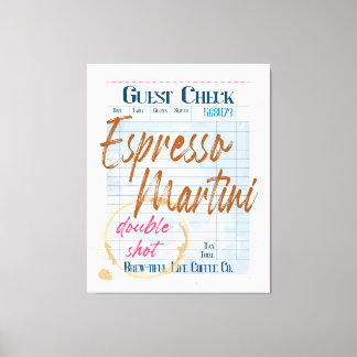 ゲストチェックレシートエスプレッソマルティーニダブルショット キャンバスプリント