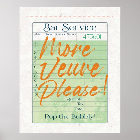 ゲストチェックレシートシャンパポップ・アートのーニュ ポスター (正面)