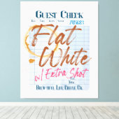 ゲストチェックレシートフラットホワイトコーヒーエクストラショット キャンバスプリント (インサイチュ (ウッドフロア))