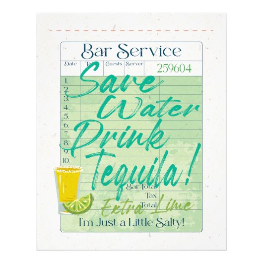 ゲストチェックレシート救ウォータードリンクテキラサルティ フォトプリント            (正面)