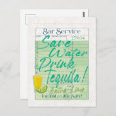 ゲストチェックレシート救ウォータードリンクテキラサルティ ポストカード (正面/裏面)