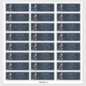 ゲストネイビーブルー住所 シール (シート)