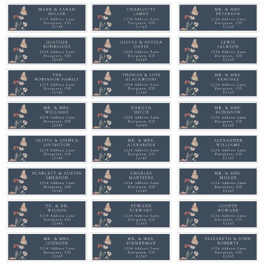 ゲストネイビーブルー住所 シール