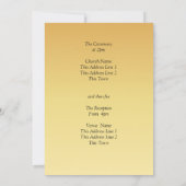 ゲストネームゴールデンイエローフラワーズスイ結婚ート 招待状 (裏面)