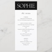 ゲストネームパーソナライズされたエレガントなウェディングメニュー メニュー (正面)