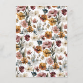 ゲストネームパーソナライズされた秋フラワーズ結婚ーズ メニュー (裏面)