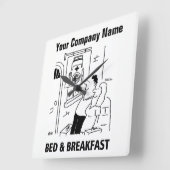 ゲストハウスカートゥーンクロック スクエア壁時計 (傾斜)