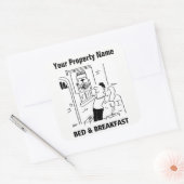 ゲストハウスベッド&ブレックファーストステッカー スクエアシール (封筒)