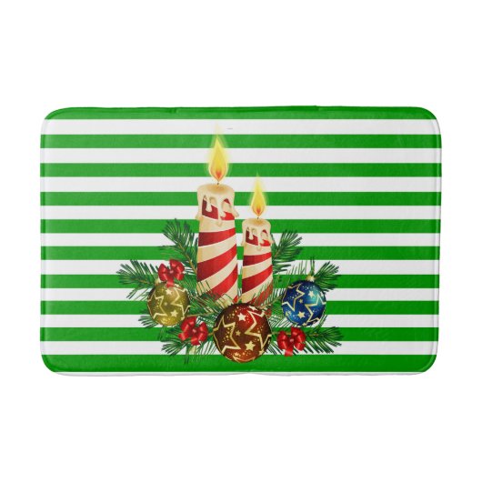 ゲストバスルームクリスマスストライプ バスマット (正面)
