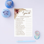 ゲストパンパスゲームブライダルシャワーカードの検索 チラシ (シングル)