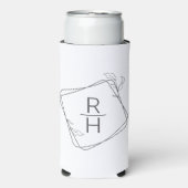 ゲストパーソナライズされた用のミニマル結婚式の引き出物 スリム缶クーラー (Seltzer正面)