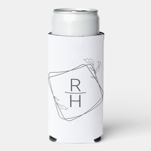 ゲストパーソナライズされた用のミニマル結婚式の引き出物 スリム缶クーラー (Seltzer正面)