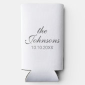 ゲストパーソナライズされた用のミニマル結婚式の引き出物 スリム缶クーラー (裏面)