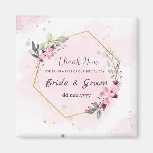 ゲストパーソナライズされた用マグネット結婚式の引き出物 マグネット (正面)