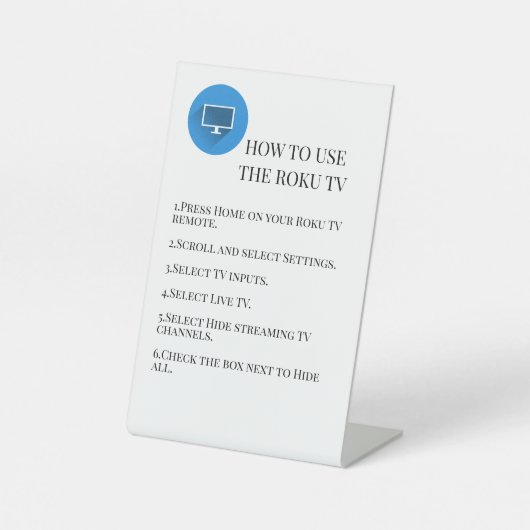 ゲストビジターテレビTV指示レンタル 台座サイン (正面)