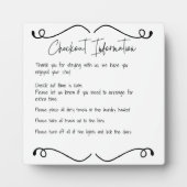 ゲストビジターレンタルホームチェックアウト情報 フォトプラーク (正面)